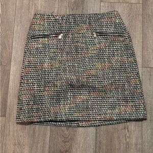 LOFT Colorful Tweed Mini Skirt